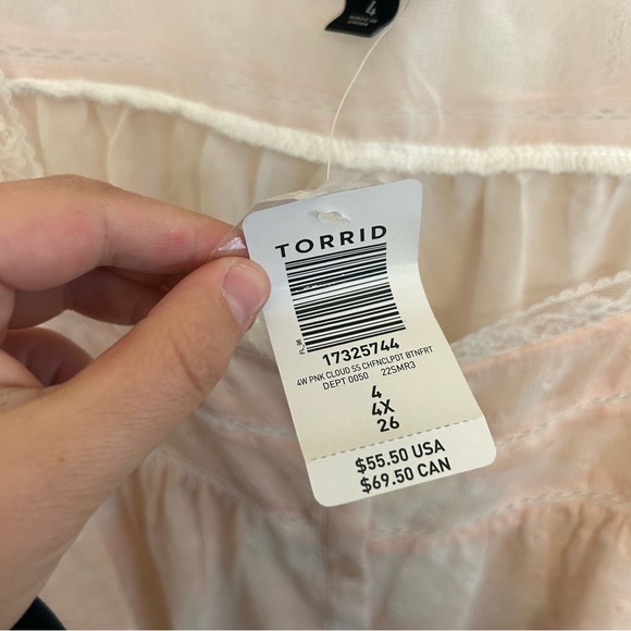 NWT Torrid 4x Pink Tie Dye Clip Dot Chiffon Blouse Sleeveless Ruffle Button Top - Picture 5 of 11